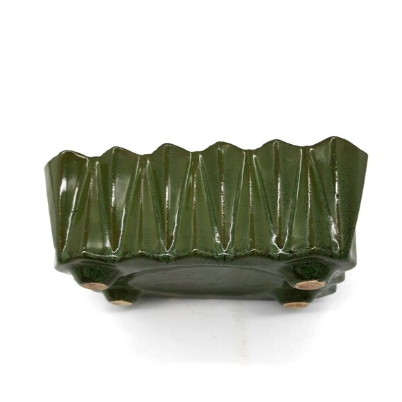 Vintage Ungemach Pottery Upco Green Footed MCM 7" Planter - Picture 8 of 8